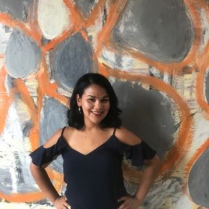 Cold Shoulder Navy Dress